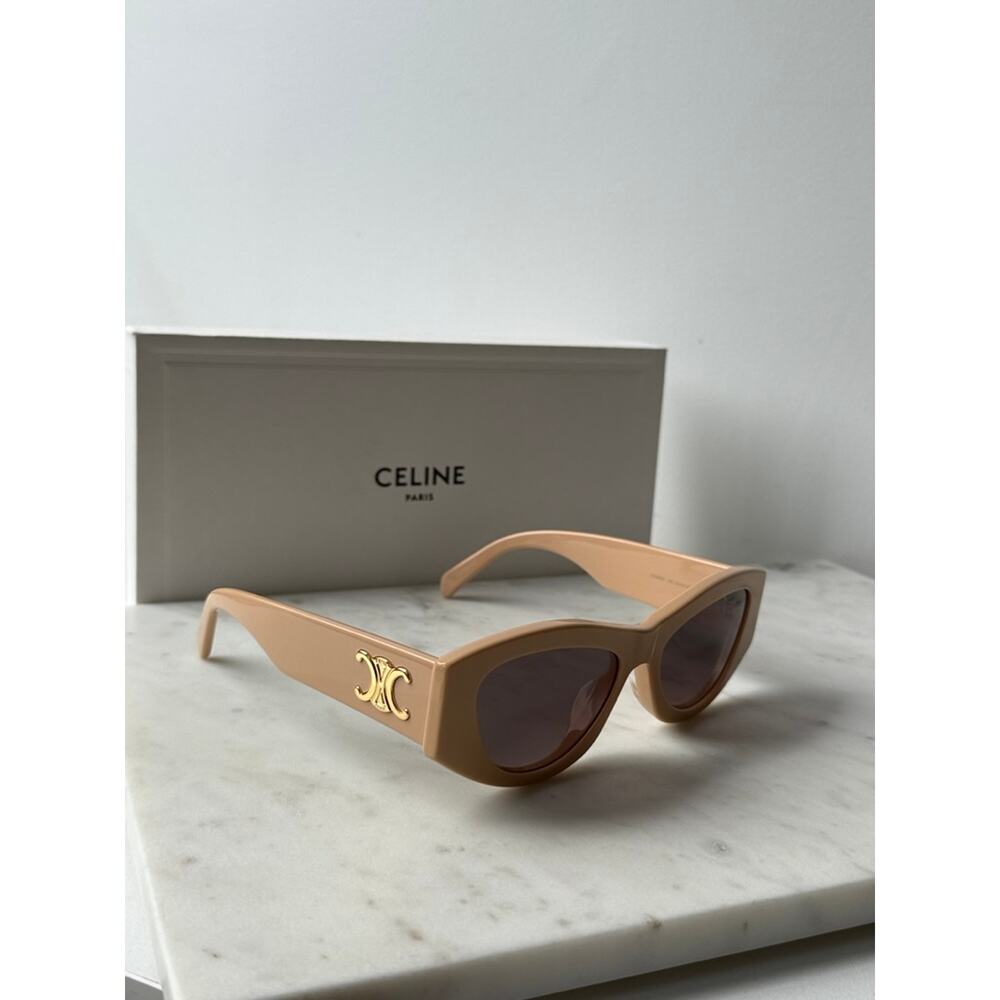 NEW Celine CL40308U Triomphe Cat Eye Nude Sunglasses - Picture 3 of 7